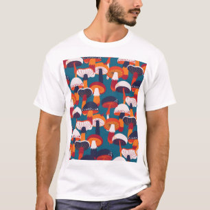 Vielfältige Pilze, Vintage nahtlose Abbildung. T-Shirt