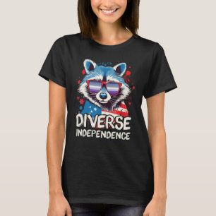 Vielfältige Unabhängigkeit Waschbär Butch Lesben T-Shirt