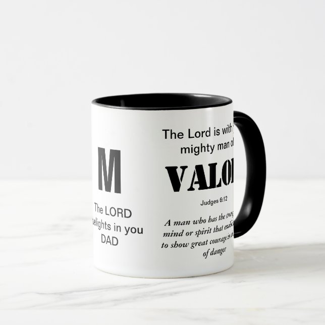 VIELFÄLTIGER MANN DES WERTES Christliches Monogram Tasse (VorderseiteRechts)