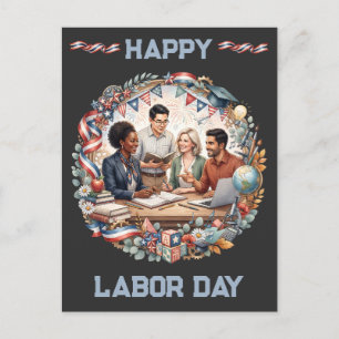Vielfältiges Lehrertraum-Team Kunst zum Patriotisc Postkarte