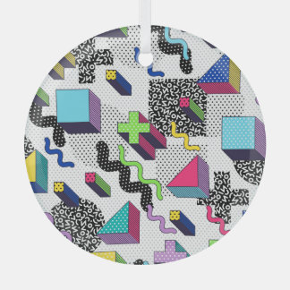 Vielfarbige geometrische Formen, Retromuster. Ornament Aus Glas
