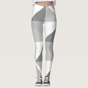 Vielfarbige geometrische Gestaltung in Weiß und Gr Leggings