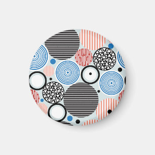 Vielfarbige Kreise, grafisches Musterdesign. Magnet