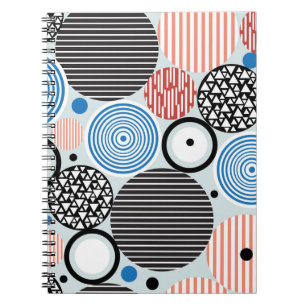 Vielfarbige Kreise, grafisches Musterdesign. Notizblock
