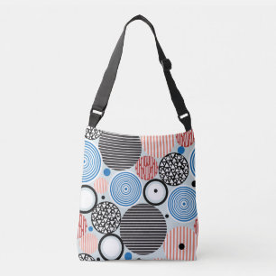 Vielfarbige Kreise, grafisches Musterdesign. Tragetaschen Mit Langen Trägern
