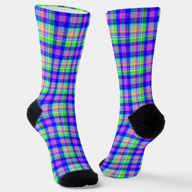 Vielfarbiger heller Nebel mit kariertem Muster Socken (Gewinkelt)