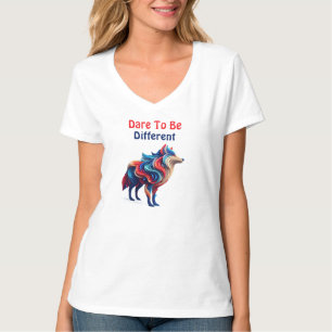 Vielfarbiger Wolf / Dare to be Different T-Shirt