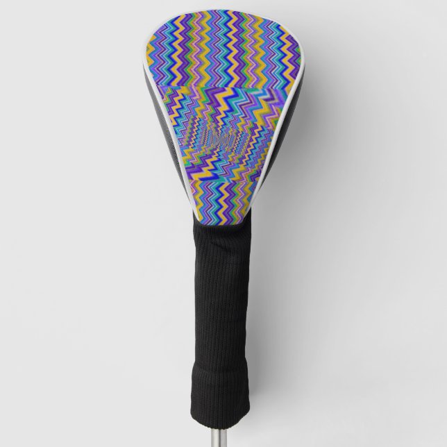 Vielfarbiges Muster auf der Kopfabdeckung des Golf Headcover (Vorderseite)