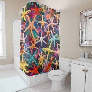 Vielfarbiges Star Fish Design Duschvorhang