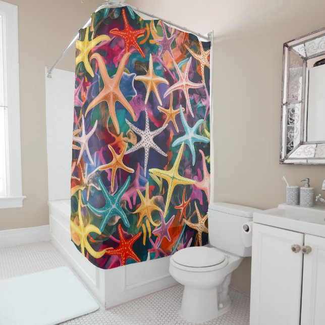 Vielfarbiges Star Fish Design Duschvorhang (Beispiel)