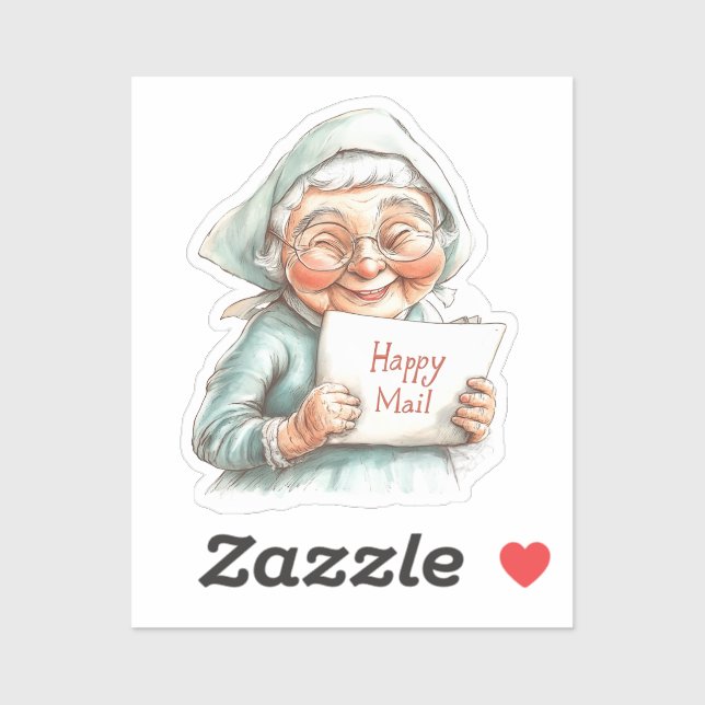 Vielle-Dame, Joyeux Courrier, Sticker (Feuille)