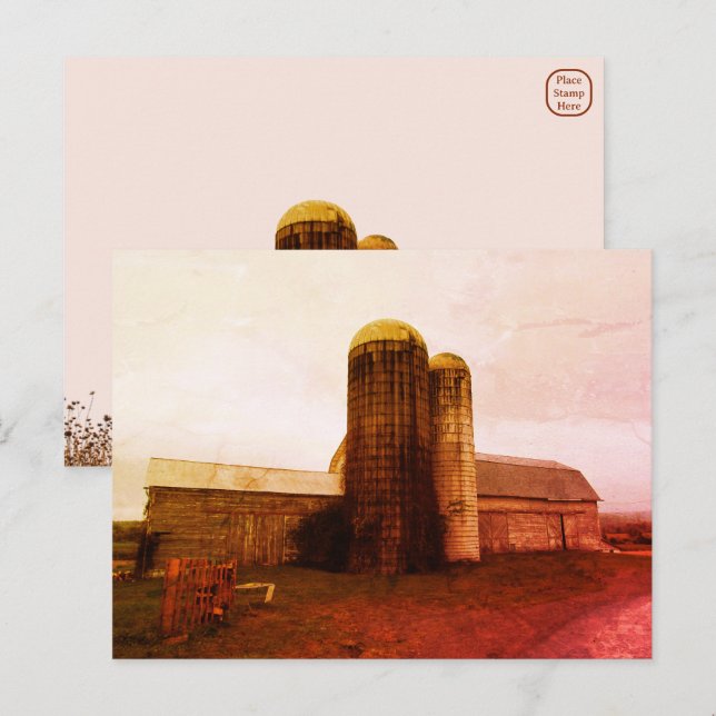 Vielle grange : Carte postale de deuil de la Lune  (Devant / Derrière)