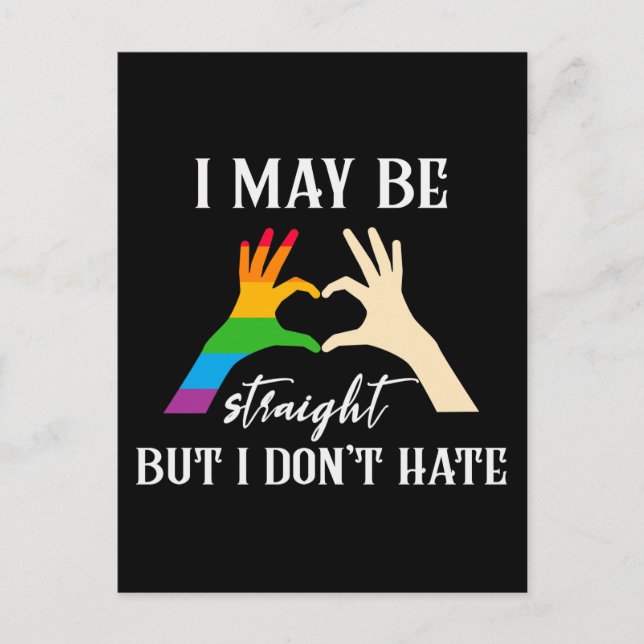 Vielleicht bin ich gerade, aber ich hasse Gay Prid Postkarte (Vorderseite)