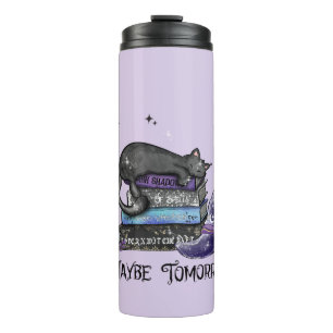Vielleicht morgen - Schwarze Katze, Bücher und Hex Thermosbecher
