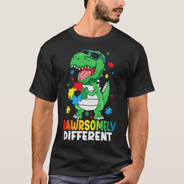 Vielmehr etwas Anderes Dinosaurier Autismus Bewuss T-Shirt (Vorderseite)