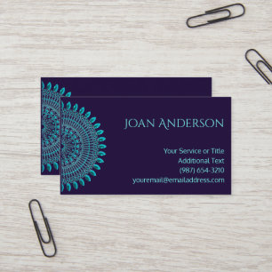 Vielseitiger aquamariner Mandala Visitenkarte