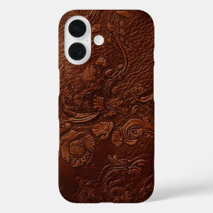 Vielseitiger brauner Leder-Look-Reise iPhone 16 Hülle
