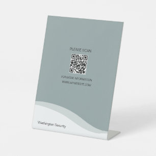 Vielseitiges QR-Code-Schreibtisch, Aquamarines Obe Sockelschild