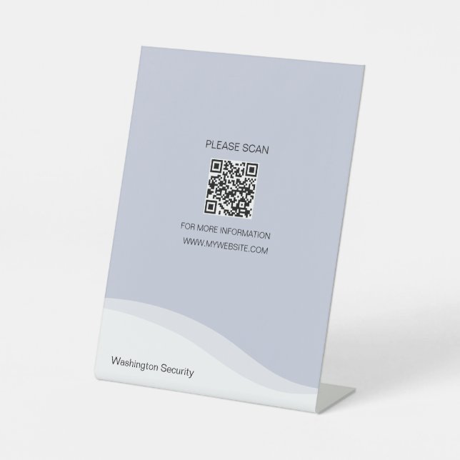 Vielseitiges QR-Code-Schreibtisch Top-Zeichen Sockelschild (Vorderseite)