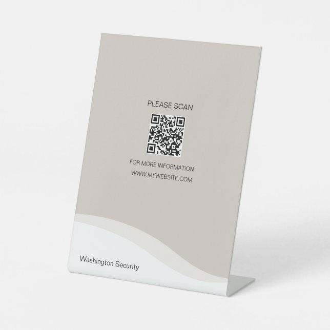 Vielseitiges QR-Codesk Top-Zeichen Sockelschild (Vorderseite)