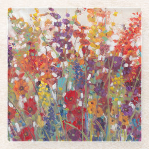 Vielzahl der Blumen Glasuntersetzer
