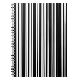 Vielzahl ungleiche Schwarzweiss-Streifen Notizblock