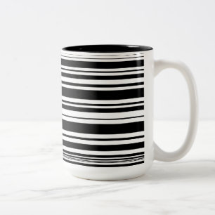 Vielzahl ungleichmäßiger Schwarz-Weiß-Streifen Zweifarbige Tasse