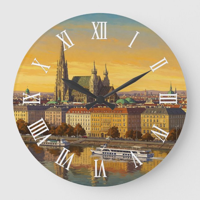 Vienna Austria Travel Große Wanduhr (Vorderseite)