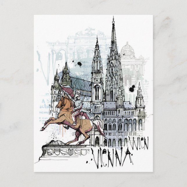 Vienna Austria Vintage Reisetourismus Souvenir Postkarte (Vorderseite)