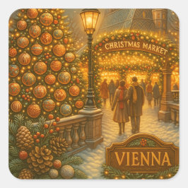Vienna Christmas Market Vintage Travel Sticker
