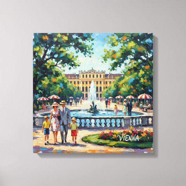 Vienna Schönbrunn Palace Garden Stretched Canvas Leinwanddruck (Vorderseite)