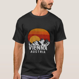 Vienne Autriche Retro Mountain Sunset Sweat - shir