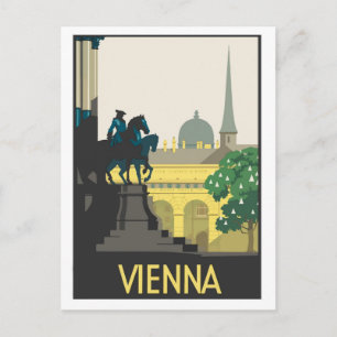 Vienne, illustration, carte postale voyage vintage
