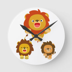 'Viens ! ! ' Horloge murale des trois mignons Lion