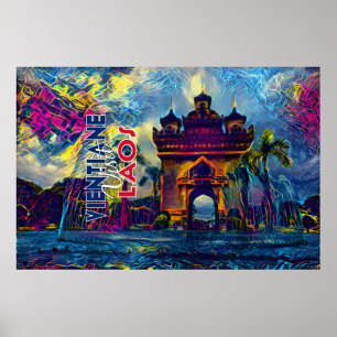 Vientiane, Besuch Laos Poster