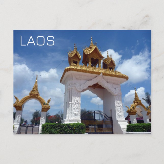 vientiane gate laos postkarte (Vorderseite)