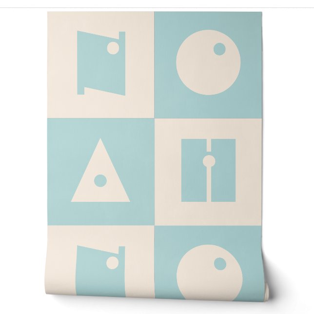 Vier 4 Buchstaben, Name blau, Kinderzimmer Tapete (Abrollen)