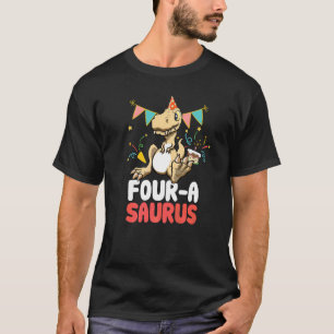 Vier A Saurus Dinosaurier Niedlich Kiddo Rex T-Shirt