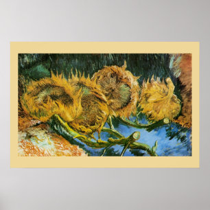 Vier abgeschnittene Sonnenblumen von Vincent van G Poster