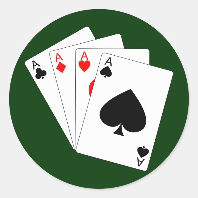 Vier-Aces-Aufkleber Runder Aufkleber (Vorderseite)