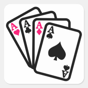 Vier Aces Quadratischer Aufkleber