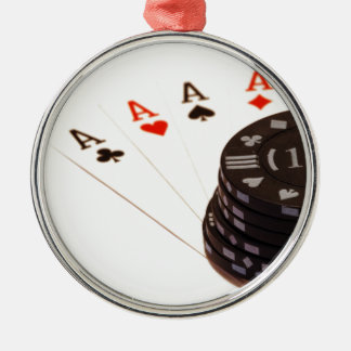 Vier Aces Silbernes Ornament