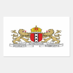 VIER Amsterdam Wappen Rechteckiger Aufkleber