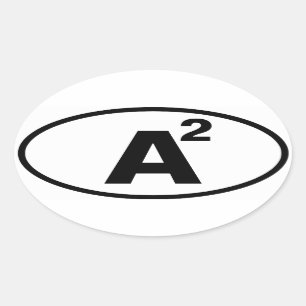 VIER Ann Arbor, "A" quadriert Ovaler Aufkleber