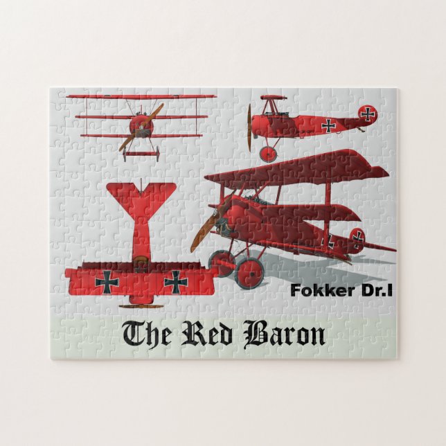 Vier Ansichten des Fokker "roter Baron " (Horizontal)