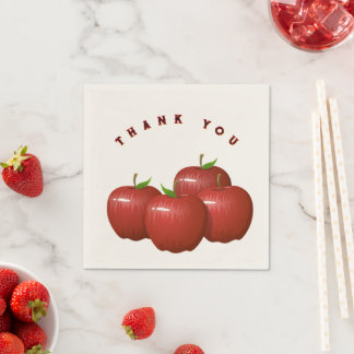 Vier Apfel-Dankeschön-Cocktail-Tücher Tisch-Touch  Serviette