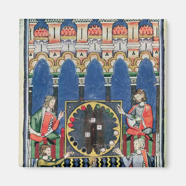 Vier arabische Backgammon-Spieler Magnet (Vorne)