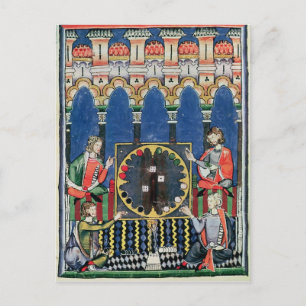 Vier arabische Backgammon-Spieler Postkarte