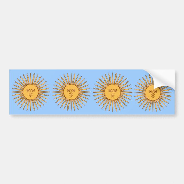 VIER Argentinien "Sol de Mayo" Autoaufkleber (Vorne)