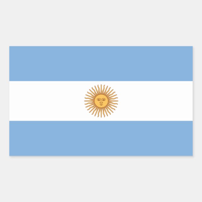 VIER argentinische Flagge Rechteckiger Aufkleber (Vorderseite)